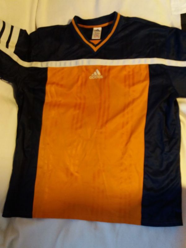 Sport T-Shirt kurzarm Adidas, dunkelblau und orange, Grösse XL